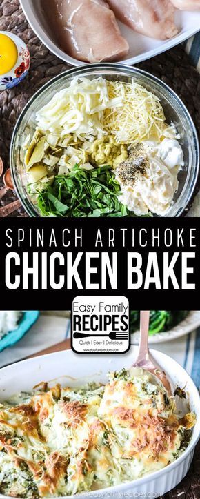 Chicken Artichoke Recipes, Artichoke Chicken Bake, Spinach And Artichoke Chicken, Tartiflette Recipe, Spinach Artichoke Chicken, Pastas Recipes, Bake Easy, Spinach And Artichoke, Artichoke Chicken