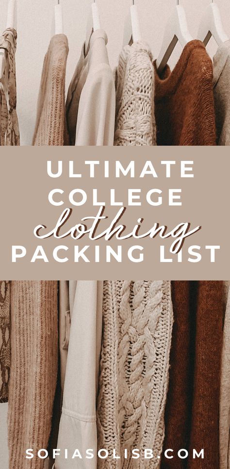 Clothes For College List, Dorm Clothes Packing List, How Much Clothes To Bring To College, Clothes Packing List For College, What Clothes To Pack For College, Clothes List For College, Collage Packing List, College Clothing Packing List, College Clothes Essentials