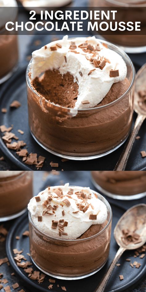 Flan, Eggless Chocolate Mousse, Chocolate Mousse Dessert, Mousse Recipes Easy, Choc Mousse, Chocolate Mousse Desserts, Chocolate Deserts, Easy Chocolate Mousse, Raw Eggs