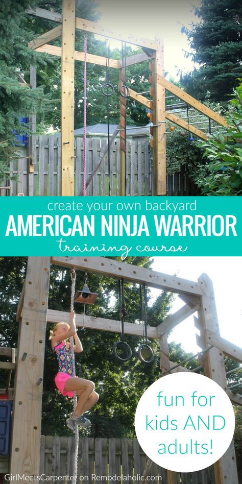 Ninja Warrior Training, Warrior Training, Ninja Course, Warrior Style, Backyard Obstacle Course, Backyard Gym, Ninja Warrior Course, American Ninja Warrior, Jungle Gym