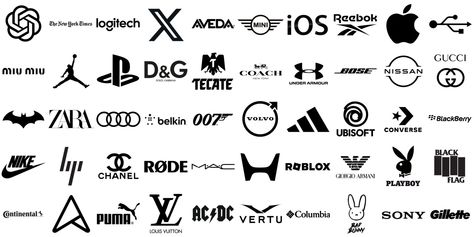 Most Famous Logos in Black Logos, Stylish Logo, Engagement Strategies, Famous Logos, Sans Serif Typeface, Famous Black, Best Dj, Customer Engagement, Bold Black