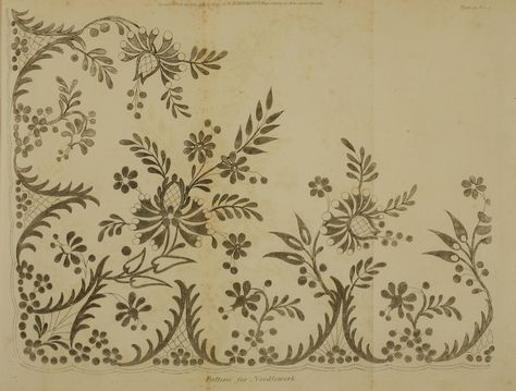 EKDuncan - My Fanciful Muse: Regency Era Needlework Patterns from Ackermann's Repository 1811-1815 Regency Embroidery, Regency Era Fashion, Vintage Needlework, Regency Period, Border Embroidery Designs, Border Embroidery, Embroidery Works, Regency Era, Needlework Patterns