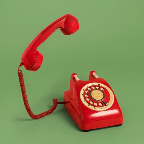 Red retro rotary phone mockup on a sage green background | premium image by rawpixel.com / KUTTHALEEYO Vintage Rotary Phone, Telephone Aesthetic Retro, Phone Vintage Aesthetic, Rotary Phone Aesthetic, Red And Green Aesthetic, Retro Moodboard, Red Objects, Call Aesthetic, Retro Objects