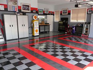 Popular Mechanics - RaceDeck is one of the best garage-floor tile manufacturers on the market, and we've heard nothing but positive feedback about their products and customer service  Read more: The 8 Essentials for Every Garage - How to Get Started - Popular Mechanics  Follow us: @Popular Mechanics on Twitter | popularmechanics on Facebook  Visit http://www.racedeck.com Casa Garage, Garage Boden, Garage Tile, Man Garage, Garage Floor Tiles, Garage Flooring, Ultimate Garage, Cool Garages, Mechanic Shop