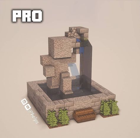 Minecraft Farm Decoration Ideas, Easy Sculpture Ideas Cardboard, Minecraft Medieval Statue Ideas, Red Stone Gate Minecraft, Minecraft Diagnol Bridge, Minecraft Medieval Statues, Horse Carriage Minecraft, Medieval Minecraft Fountain, Minecraft Fountain Statue