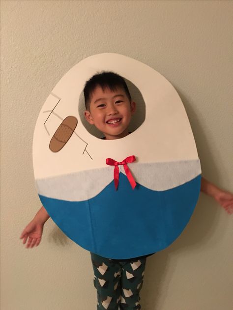 Humpty Dumpty Nursery Rhyme Character  Dress Up Nursery Rhyme Costumes For Boys, Nursery Rhyme Day Costume, Humpty Dumpty Diy Costume, Nursery Rhymes Dress Up Ideas, Nursery Rhyme Dress Up, Diy Humpty Dumpty Costume, Nursery Rhyme Dress Up Costumes, Humpty Dumpty Craft Preschool, Nursery Rhyme Costumes