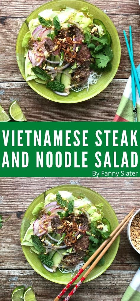 Vietnamese Steak Salad, Vietnamese Noodle Salad Dressing, Vietnamese Steak, Vietnamese Noodle Bowl, Pho Recipes, Vietnamese Noodle Salad, Noodle Salad Cold, Vietnamese Noodle, Vietnamese Culture