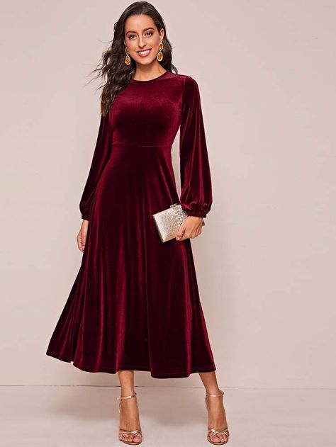 Dirndl, Velvet Dress Pattern, Velvet Outfits For Women, Velvet Dresses Outfit, Long Velvet Dress, Velvet Party Dress, Velvet Dress Long, Christmas Dress Women, Long Sleeve Velvet Dress