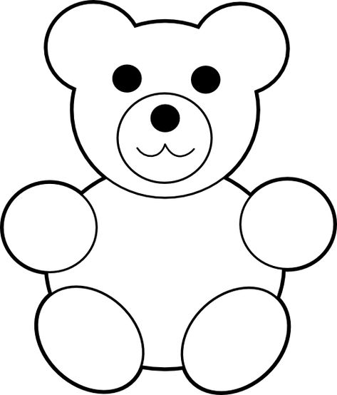 Free Printable Teddy Bear Clip Art Teddy Bear Drawing Easy, Teddy Bear Template, Bear Stencil, Teddy Bear Coloring Pages, Motifs D'appliques, Bear Template, Teddy Bear Drawing, Teddy Bear Crafts, خريطة ذهنية