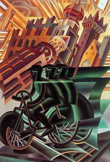 Fortunato Depero Italian Futurism, Collage Foto, Futurism Art, Deco Poster, Bicycle Art, Georges Braque, A Level Art, Bike Art, Italian Art