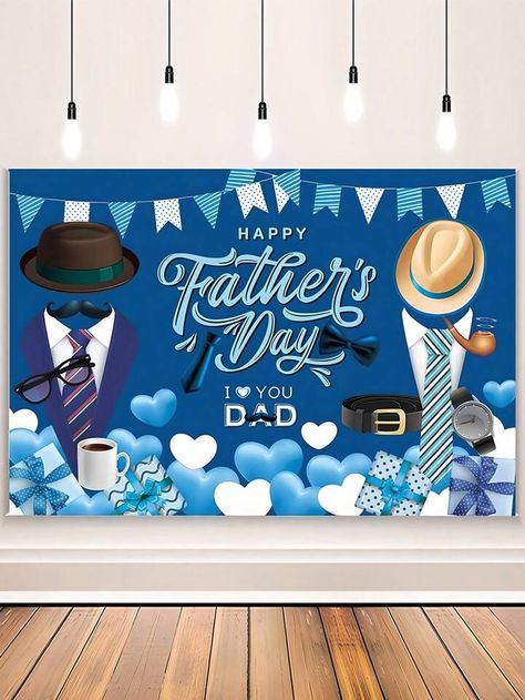 1pc Blue Heart-Shaped Suit Pattern Indoor Wall Happy Father's Day Banner With A Sense Of High-End Feeling, Great For Parent-Child Festival Photography Prop And Family Celebration | SHEIN USA Church Pulpit, Celebration Board, Fathers Day Banner, Festival Photography, Father's Day Celebration, Fathers Day Photo, Suit Pattern, Family Celebrations, Happy Father's Day