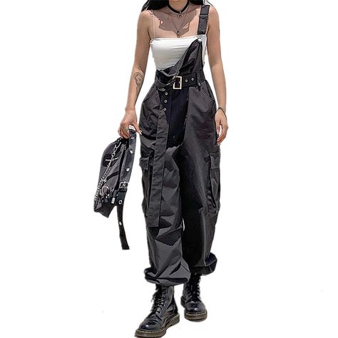 Patchwork, Emo Jeans, Punk Grunge Aesthetic, Overalls Womens, Womens Cargo Pants, Sling Bow, Womens Dungarees, Wide Leg Pants Casual, Womens Cargo