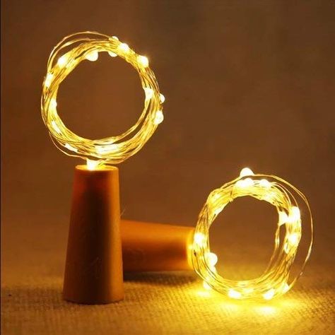 thodahatke.in® 20 LED Wine Bottle Cork Copper Wire String Lights, 2M/7.2FT Battery Operated (Warm White) Pack of 1 th... Wine Bottle Fairy Lights, Wedding Table Lighting, Bottle Fairy Lights, Cork Lights, Copper Wire String Lights, Wire String Lights, Mini String Lights, Copper Wire Lights, Battery String Lights