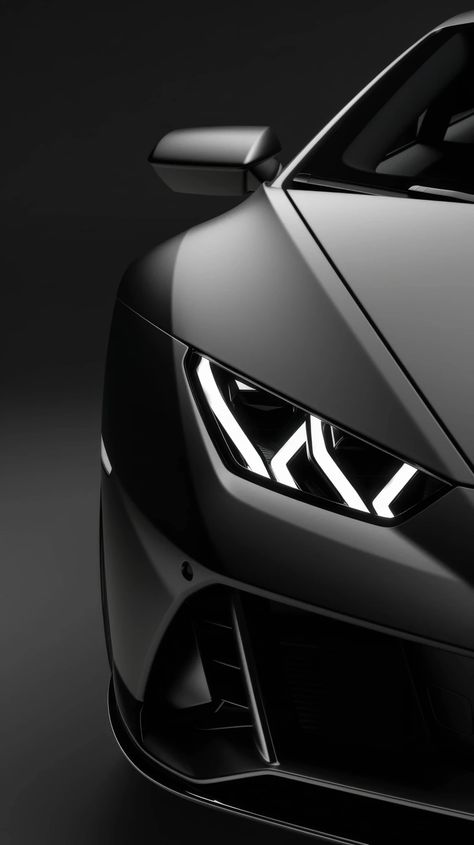 Elegant Power: A Close-Up of a Lamborghini Huracan Evo's Details in a Studio Setting. This image features a close-up view of the striking details of a Lamborghini HuracÃ¡n Evo, captured in a studio setting. The focus is on the car's intricate design elements, such as the sleek lines of its body, the distinctive Y-shaped LED headlights, and the meticulous craftsmanship of the wheels. The controlled lighting accentuates the glossy finish of the car's paint and the precision of its Lamborghini, Lamborghini Design, Studio Setting, Design Technology, Lamborghini Huracan, Car Painting, Led Headlights, Intricate Details, Design Elements