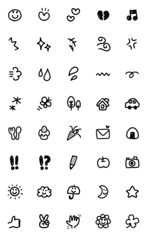 Simple handwriting Emoji. – LINE Emoticón | LINE STORE Eye Doodles Simple, Aesthetic Emoji Drawing, Cute Small Aesthetic Drawings, Easy Small Drawings Simple, Tato Simple Aesthetic, Small Doodles Aesthetic For Notes, Cute Small Drawings Doodles Simple, Cute Doodles Aesthetic For Notes, Cute Small Drawings Simple