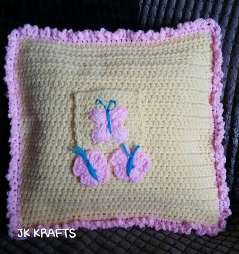 Crocheted My Little Pony : Friendship is Magic Fluttershy themed small cushion with mini pocket Amigurumi Patterns, Patchwork, Crochet Squares, Crochet Fluttershy, Mlp Crochet, Crochet My Little Pony, Crocheting Ideas, Small Cushions, Small Crochet