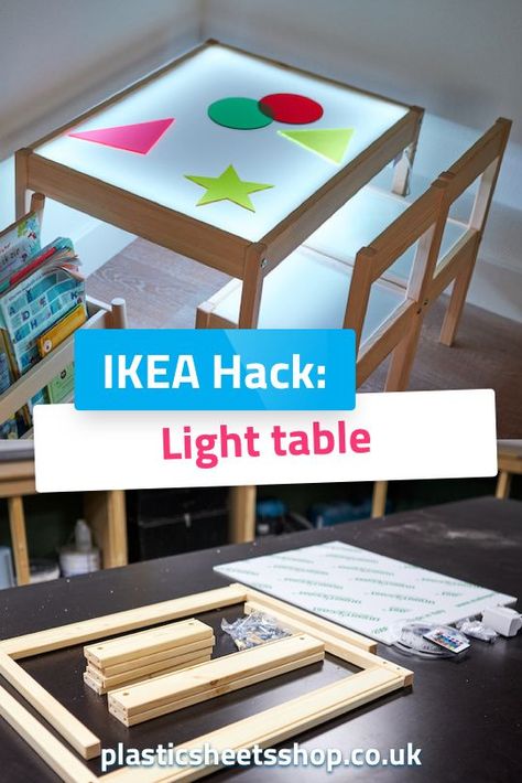 Light Table Kids, How To Make A Light Table Preschool, Ikea Latt Table Hack Sensory, Ikea Flisat Light Table, Light Table Diy How To Make A, Homemade Light Table, Toddler Light Table, Diy Preschool Classroom Furniture, Ikea Light Table Hack