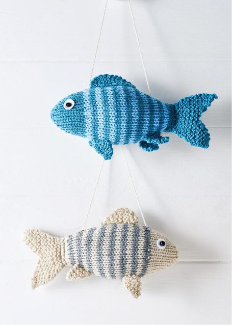 Stripy fish hanging decorations Amigurumi Patterns, Fish Knitting Patterns Free, Knitted Fish Pattern Free, Fish Knitting Pattern, Fish Tattoo Koi, Knit Fish, Knitted Fish, Tattoo Koi Fish, All Free Knitting