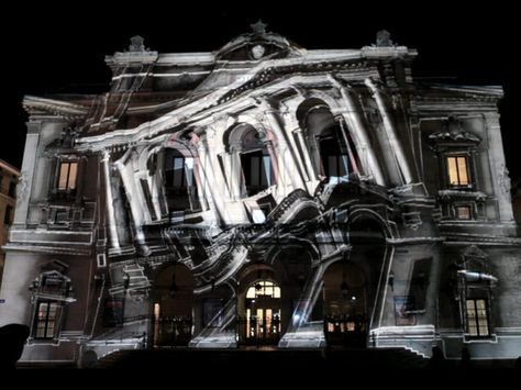 1024 Installation Architecture, Architectural Mapping, 3d Projection Mapping, 3d Mapping, French Architecture, Interactive Installation, Theatre Design, 3d Video, Projection Mapping