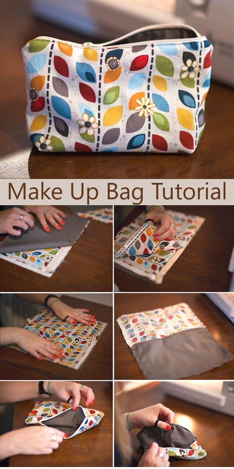Tela, Upcycling, Patchwork, Easy Zipper Bags To Sew, Makeup Bag Tutorials Free Pattern, Make Up Bag Patterns, How To Sew A Makeup Bag, Diy Make Up Bag, Pencil Pouch Aesthetic