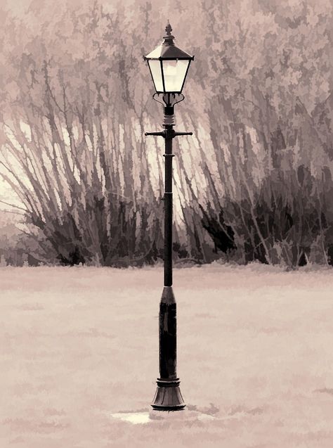 A vintage street lamp sitting on it's own with colours to reflect the age of this wonderfully designed ornament.  #art #vintage #street #lamp