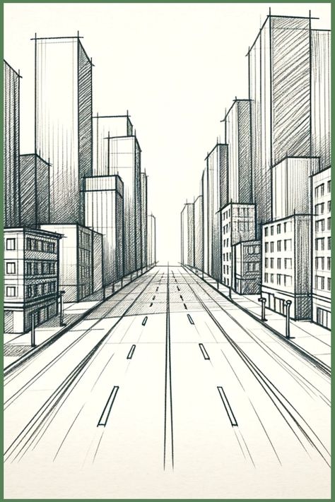Unlock the secrets of two-point perspective drawing with our easy to draw ideas and comprehensive guide. Whether you're drawing above or below the horizon line, our article provides essential tips and insights for adding depth and lifelike quality to your artwork. Perfect for artists looking to refine their skills and elevate their creative expression. Landscapes To Sketch, Two Vanishing Point Perspective, One Vanishing Point Perspective, Two Point Perspective Drawing Easy, Single Point Perspective, City In Perspective Drawing, City 1 Point Perspective, First Point Perspective Drawing, Urban Design Drawing