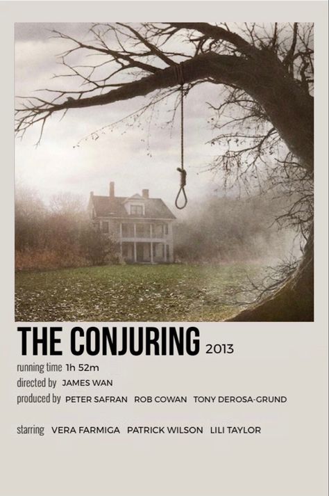 minimal polaroid movie poster for the conjuring Poster Prints Horror Movie, Horror Movies Vintage Poster, Horror Movie Film Posters, Horror Movie Aesthetic Bedroom, Horror Movie Poster Prints, Horror Posters Room, Minimal Halloween Aesthetic, Vintage Movie Posters Horror, Horror Movie Wall Prints