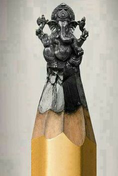 Pencil carvings - Album on Imgur Pencil Art, Namaste, Pencil Carving, Lord Ganesha, Miniature Art, Art Plastique, Ganesha, Shiva, Art Works