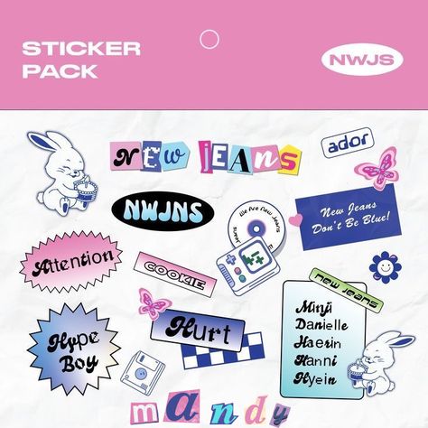 New Jeans Sticker, Jeans Sticker, Keyword Elements Canva, Canvas Learning, Scrapbook Stickers Printable, Graphic Design Fonts, Graphic Design Lessons, Cute Doodle Art, Marca Personal