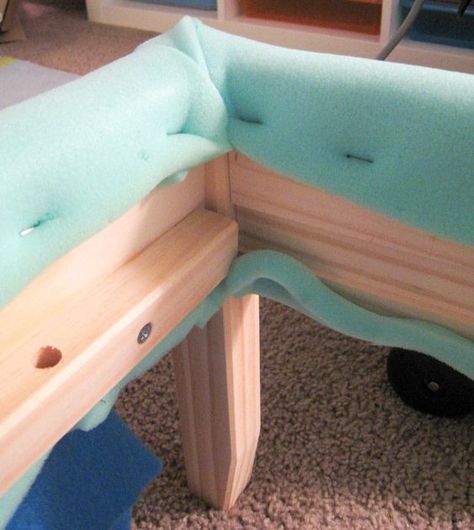 Bed Frame Hack, Diy Upholstered Bed, Ikea Bed Frames, Korean Bedroom, Beautiful Bed Designs, How To Upholster, Cama Ikea, Mini Couch, Simple Bed Frame