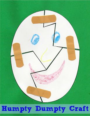 Nursery Rhyme Craft for Kid - This is such a cute idea for a Humpty Dumpty craft for toddler, preschool, or Kindergarten! Humpty Dumpty Craft, Nursery Rhymes Preschool Crafts, Nursery Rhyme Art, Rhyming Preschool, Nursery Rhyme Crafts, Fairy Tales Preschool, Nursery Rhymes Preschool, Nursery Rhyme Theme, Fairy Tale Crafts