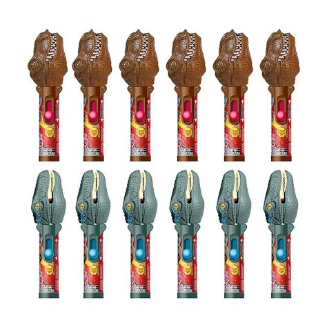 Amazon.com : Pop Ups! Jurassic World Lollipop Holder | Gift for Halloween, Jurassic Park Fans | Bulk Set of 12 | Lollipops Included : Grocery & Gourmet Food Halloween Jurassic Park, Chupa Chups Lollipops, T Rex Toys, Lollipop Holder, Goodie Bags For Kids, Game Prizes, Lollipop Candy, Making A Bouquet, Candy Decorations