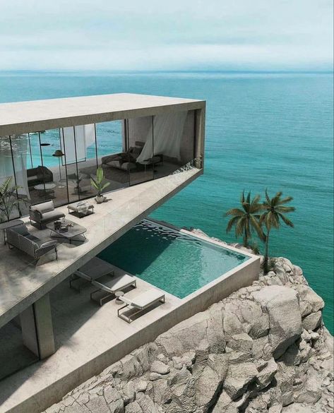 Futurism, Minimal Architecture, Cliff House, Casa Country, Luxury Outdoor Furniture, التصميم الخارجي للمنزل, Architectural Interior, Villa Design, Modern House Exterior