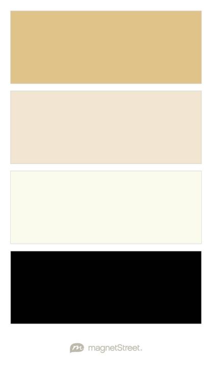 Gold, Champagne, Ivory, and Black Wedding Color Palette - custom color palette created at MagnetStreet.com Sage Wedding Colors, Rustic Color Palettes, Custom Refrigerator, Wedding Burgundy, Sage Wedding, Wedding Color Palette, Wedding Color, Colour Schemes, Color Pallets