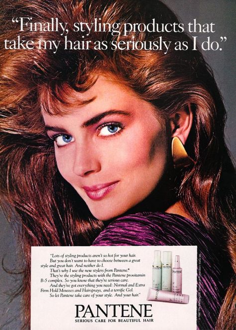 80s Beauty, 80s Ads, Pantene Shampoo, Paulina Porizkova, 80s Costume, Cover Magazine, 80s And 90s Fashion, Retro Beauty, Beauty Ad