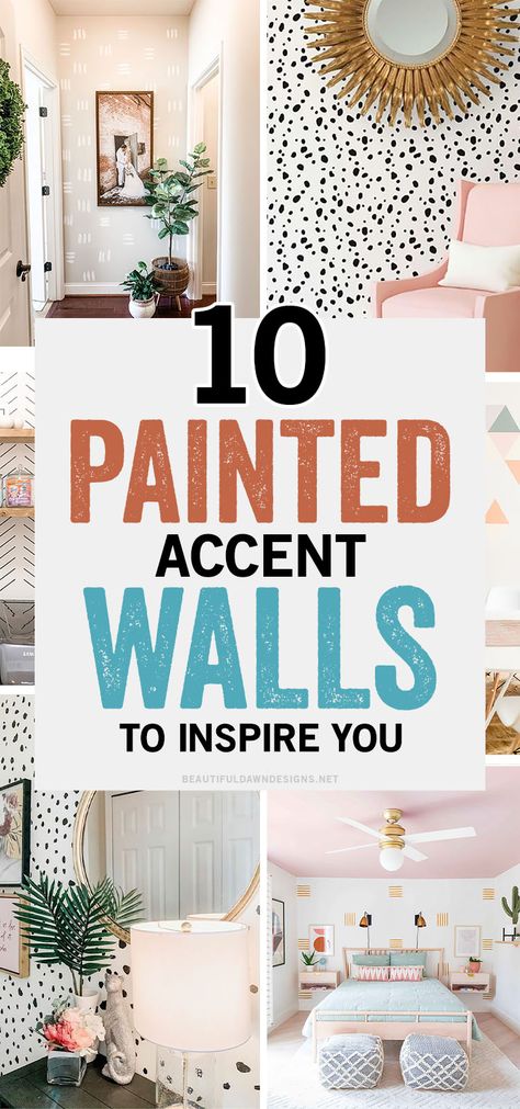 These DIY wall painting ideas are so inspiring. You're going to love these simple DIY painted accent wall ideas for your next room makeover. Craft Room Wall Paint Ideas, Easy Paint Accent Wall Ideas, Office Room Wall Painting Ideas, Easy Diy Accent Wall Paint Bedroom, Diy Wall Renovation, Painted Wall Treatments, Accent Wall Paint Ideas Living Room, Painting Ideas For Office Walls, Painted Wall Accent Ideas