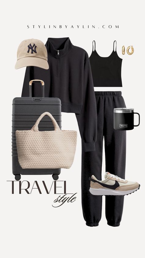 Effortless Travel Outfits, Summer 2021 Outfits, Comfortable Traveling Outfits, Casual Winter To Spring Outfits, European Summer Outfits Paris, Comfort Chic Style, Lounge Wear Work Outfits, Comfy Outfit Spring, Winter Fashion Comfy