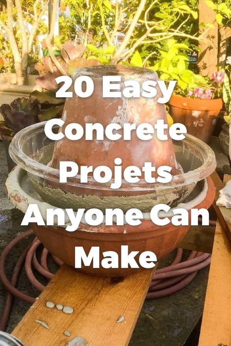 Who knew you could make beautiful home decor from concrete? And these are SO easy! #diyhomedecor #concrete #diy Diy Concrete Projects Crafts, Diy Concrete Statue, Concrete Yard Decor, Concrete Home Accessories, Cement Vases Diy Concrete Projects, Making Cement Pots, Concrete Forms Diy How To Make, Concrete Crafts Diy Cement Planters, Cement Decor Diy
