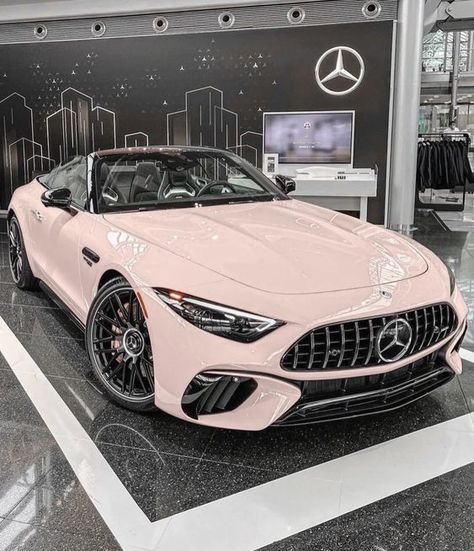 #follow #cars #luxury #mercedesbenz #pink #lifestyle #blogging #blogger #blog Light Pink Sports Cars, Cute Cheap Cars, Cool Cars For Teens, Nice Car Aesthetic, Best First Cars, Cute First Cars, Car For Prom, Boujee Cars, Cars For Teenage Girls