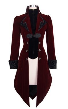 Devil Fashion Red Maelstrom velvet jacket Gothic Elegant, Man Jacket, Victorian Man, Fest Outfits, Dark Dress, Foto Tips, Red Embroidery, Gothic Steampunk, Do You