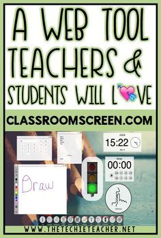 Classroomscreen.com: A Web Tool Teachers and Students will LOVE. Easy way to turn your browser into an interactive board. Digital stoplight, timer, calendar, random name picker, drawing tools, work symbols, text area, QR generator and more are all tools included in this free web tool. Symbols Text, Name Picker, Random Name, Techie Teacher, Remote Teaching, Teacher Tech, Interactive Board, Teaching Technology, Virtual School
