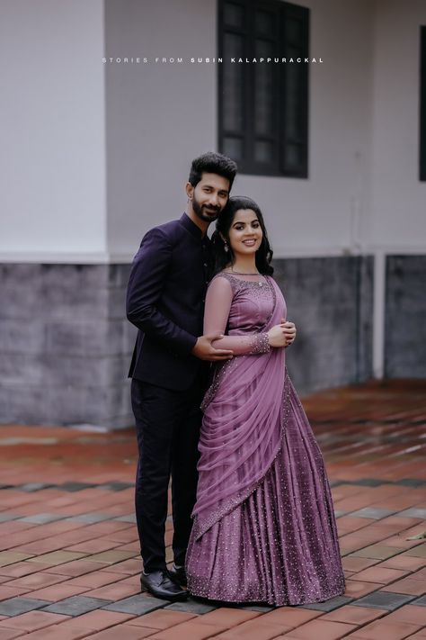 Bride & Groom
Kerala Engagement dress Lavender Bride And Groom Indian, Wedding Reception Dress For Bride Purple, Purple Couple Outfits Indian, Kerala Wedding Christian, Lavender Reception Dress, Christian Wedding Couple Dress, Engagement Outfits For Bride And Groom, Kerala Christian Groom Engagement Dress, Engagement Christian Dress