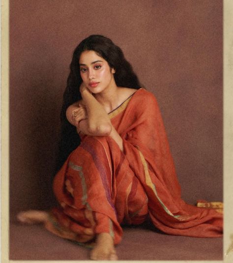 Janhvi Kapoor is one of the prettiest actresses of her generation. Daughter of late Sridevi and producer, Boney Kapoor, Janhvi has carved her name in the hearts of millions, courtesy of her jaw-dropping looks and amazing acting skills. The diva has worked in popular films like Dhadak, Bawaal, Mili, Roohi, Gunjan Saxena: The Kargil Girl, and many more. Apart from her professional life, it is Janhvi's personal life that often hits the headlines. Her dating rumours with Shikhar Pahariya have bee... Orange Cotton Saree, Gunjan Saxena, Indian Makeup Looks, Simplicity Photography, Indian Dress Up, She Is So Pretty, Bengali Saree, Her Pictures, Long Hair Images