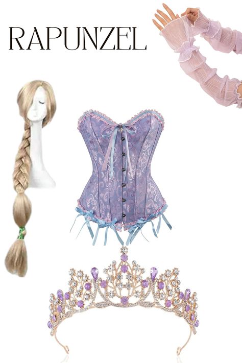 Rapunzel Rave Outfit, Princess Costumes Rapunzel, Rapunzel Inspired Costume, Blonde Disney Princess Costume, Rapunzel Corset Costume, Tangled Rapunzel Halloween Costume, Halloween Costumes Rapunzel, Repunzle Costume Idea, Fairy Tale Outfits