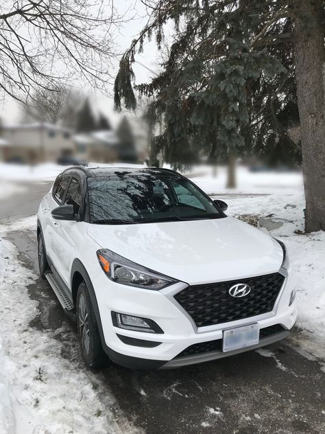 2019 Hyundai Tucson, White Hyundai, Tucson Suv, 1st Car, White Cars, Norway Travel, White Car, Car Ideas, Hyundai Tucson