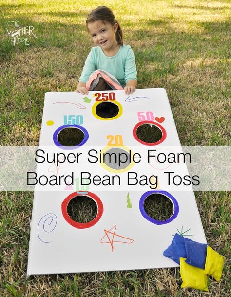 I have another fun diy as part of the Elmer’s Blogger Crew series, and this one is perfect for... Yard Games For Kids, Diy Carnival Games, Diy Bean Bag, Diy Carnival, School Carnival, Diy Ring, Kids Bean Bags, Womens Bag, Bean Bag Toss