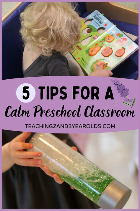 Toddlers and preschoolers have a lot of energy! Here are my favorite tips for teachers on how to create a calmer classroom. #toddlers #preschool #calm #quiet #classroom #tips #teachers #environment #behavior #teaching2and3yearolds Teaching 2s And 3s, Challenging Behaviors Preschool Early Childhood, Calming Preschool Classroom, Classroom Management Ideas For Preschool, Prek Teacher Tips, Preschool Tips Teachers, Preschool Hacks Teachers, Calm Preschool Classroom, Pre K Classroom Must Haves