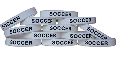 This product is not a toy. Intended for use for ages 15 and over. UPC 852536008506 Amazon Asin: B07DD4N82H 12-PIECE SPORTS WRISTBANDS make ideal giveaways, carnival prizes or party favors for soccer playoffs.WHITE SOCCER WITH BLACK TEXT This pack contains the white soccer design with a black-in debossed text, for a total of 12 sports bracelets. This party favor pack is the prime mini size for goodie bag fillers for any sports party, champions league run, or playoff event.FUN FRIENDLY sports band Promotional Items For Business, Sports Centerpieces, Soccer Party Favors, Sports Themed Birthday Party, Grab Bag Gifts, Soccer Design, Sports Theme Birthday, School Carnival, Carnival Prizes