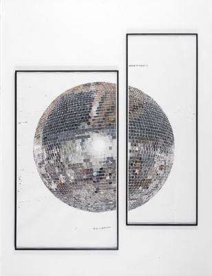 Dave Muller disco ball diptych Posters Disco Ball, Wall Art Disco, Disco Ball Poster Print, Disco Ball Wall Print, Room Ideas Disco Ball, Room Decor Disco Ball, Room Inspo Disco Ball, Disco Balls Painting, Disco Ball Artwork