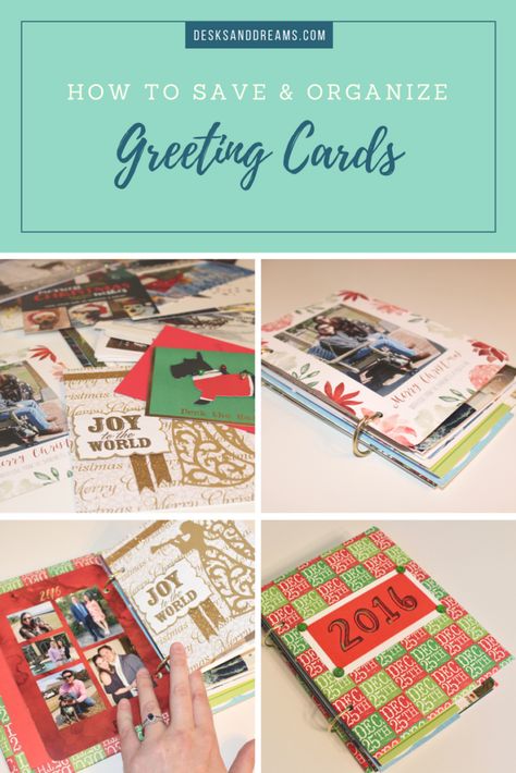 Greeting Card Keepsake Album: How to Save & Organize Greeting Cards Upcycling, Organisation, How To Organize Greeting Cards, How To Store Cards And Letters, Greeting Card Keepsake Ideas, What To Do With Old Greeting Cards, Upcycle Cards, Organize Greeting Cards, Greeting Card Keepsake